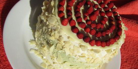 Торт-суфле Мята с земляникой