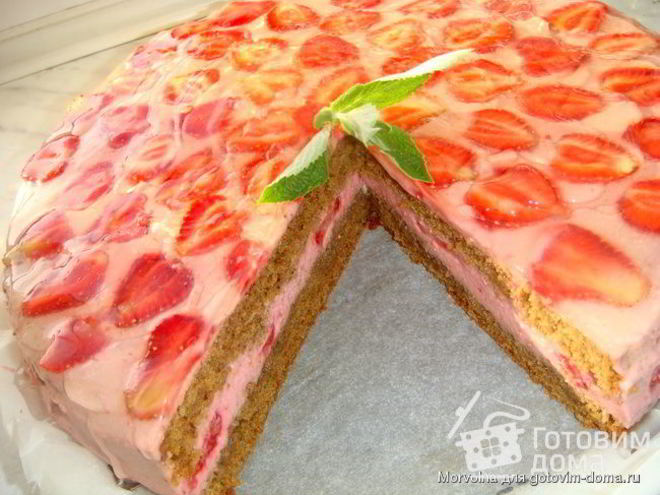 Рецепт торта-суфле с клубникой