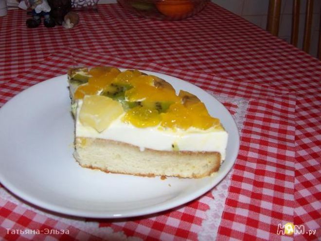 Рецепт торта-желе со сливочным суфле и фруктами