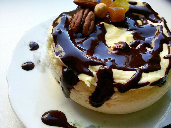 Рецепт творожного суфле-чизкейка в микроволновке