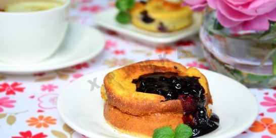 Творожное суфле с черникой