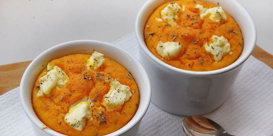 Тыквенное суфле с козьим сыром