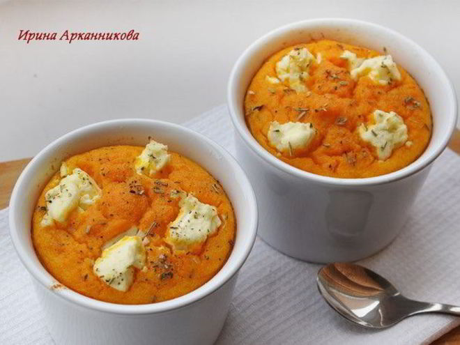 Рецепт тыквенного суфле с козьим сыром