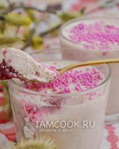 Творожное желе с вишней