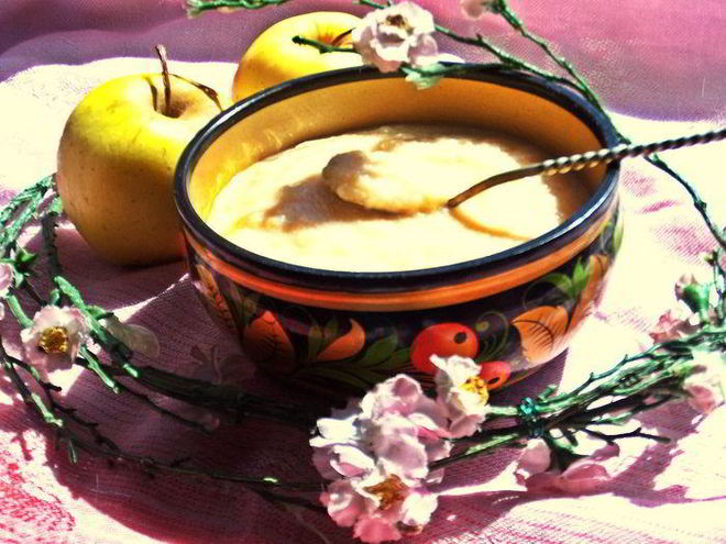 Рецепт яблочного пюре со сгущенкой