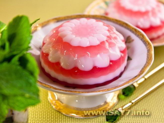 Рецепт желе бело-розовое