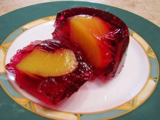 Рецепт желе с консервированными персиками
