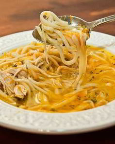 Домашняя лапша с курицей