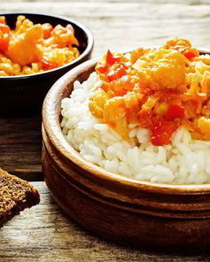 Ароматный рис с курицей карри