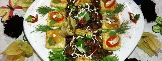 чечевица с лисичками и жареным адыгейским сыром. Шаг 15