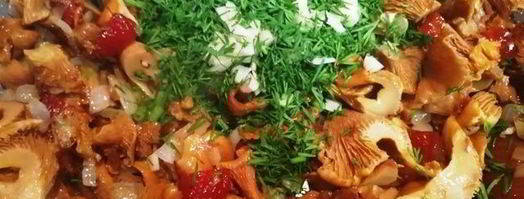 чечевица с лисичками и жареным адыгейским сыром. Шаг 9