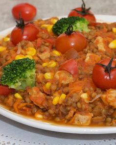 Чечевица с мясом