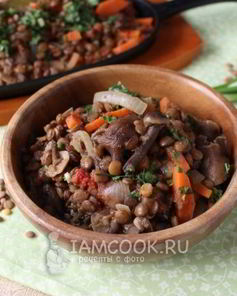 Чечевица с опятами