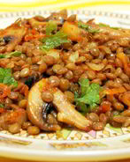 Чечевица с шампиньонами