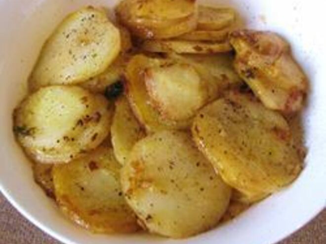 Рецепт картофеля на сале, поджаренный ломтиками