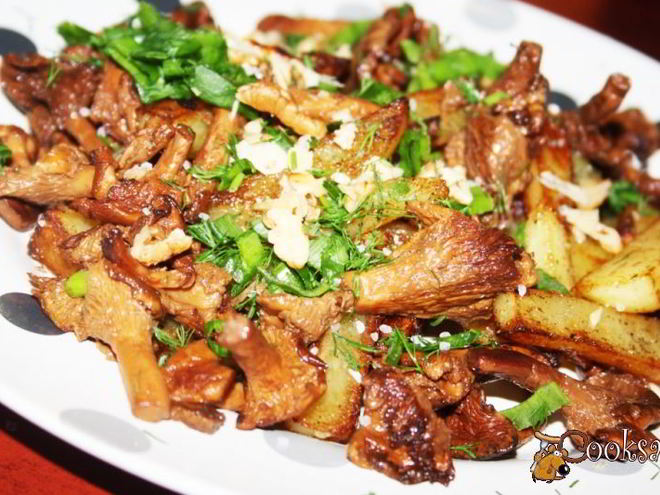 Рецепт картофеля с лисичками и грецким орехом осенние мотивы