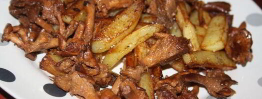 картофель с лисичками и грецким орехом осенние мотивы. Шаг 4