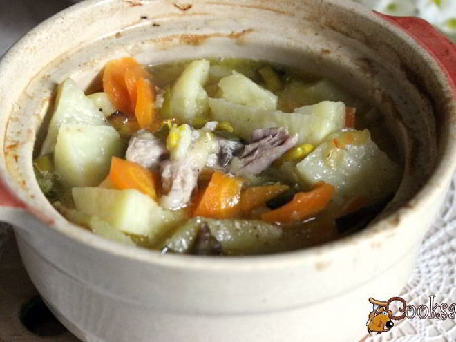 Рецепт картофеля с мясом и чечевицей в горшочках