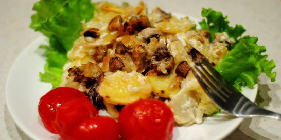 Картофель с шампиньонами