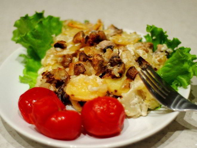 Рецепт картофеля с шампиньонами
