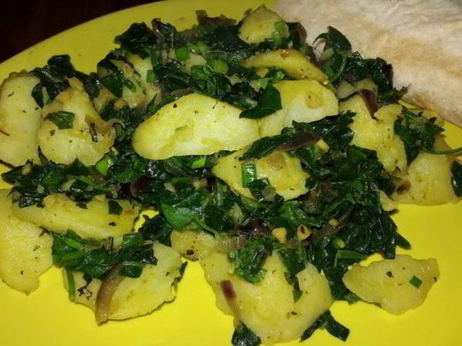 Рецепт картофеля со шпинатом