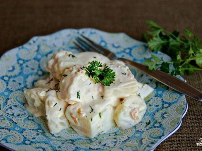 Рецепт картофеля в соусе альфредо