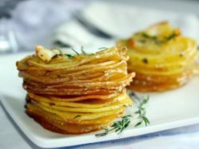 Рецепт картофеля запеченного в формочках для кексов