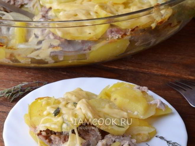 Рецепт картошки с фаршем в духовке