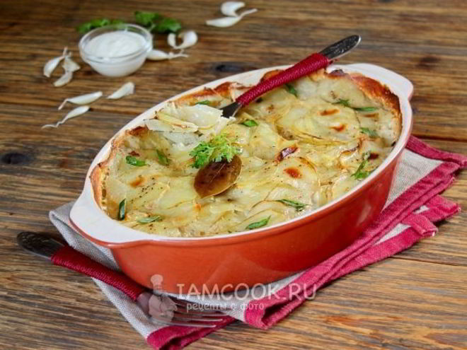 Рецепт картошки с майонезом и чесноком в духовке