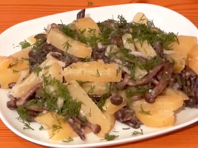 Рецепт картошки с опятами жареная