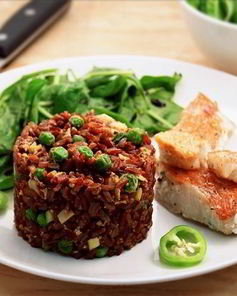 Красный рис с рыбой