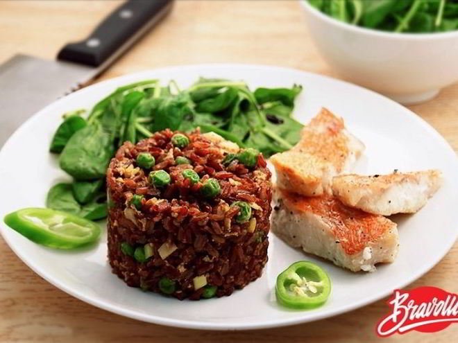 Рецепт красного риса с рыбой