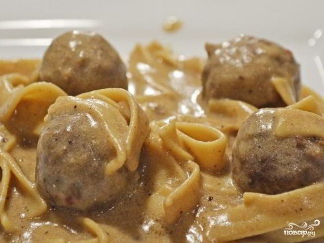 Рецепт лапши с фрикадельками