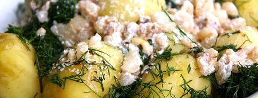 молодой картофель с укропом и сметанной заправкой. Шаг 6