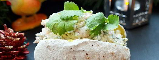 печеный картофель с креветочным салатом. Шаг 8