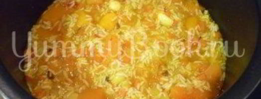 пряный рис с тыквой и овощами. Шаг 12