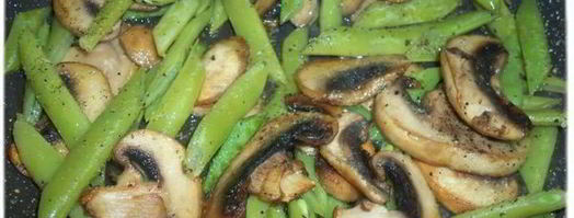 рис с грибами и спаржевой фасолью. Шаг 4