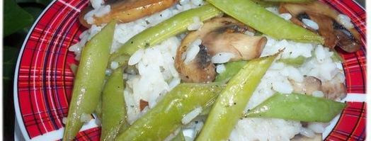 рис с грибами и спаржевой фасолью. Шаг 5