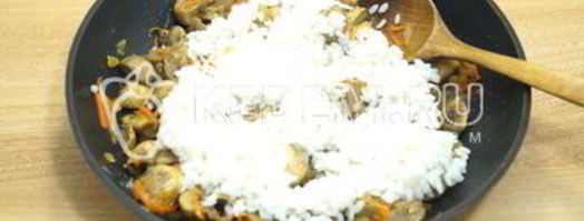 рис с грибами. Шаг 5