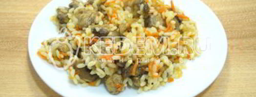 рис с грибами. Шаг 6