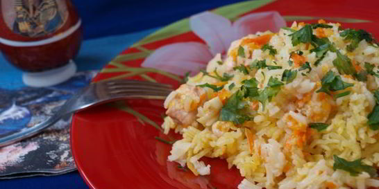 Рис с курицей по-восточному в духовке