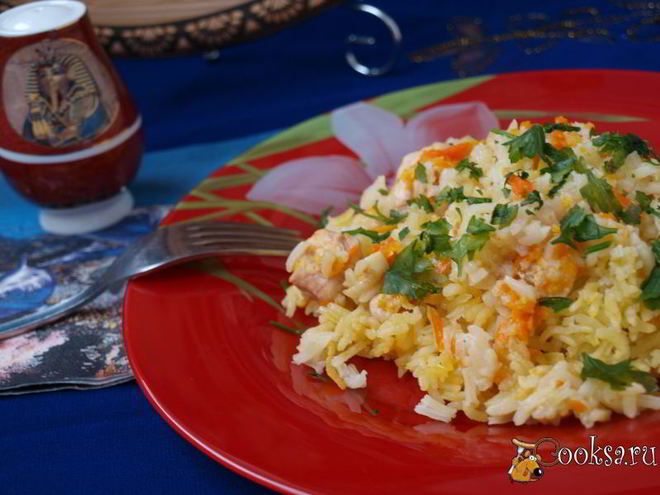 Рецепт риса с курицей по-восточному в духовке