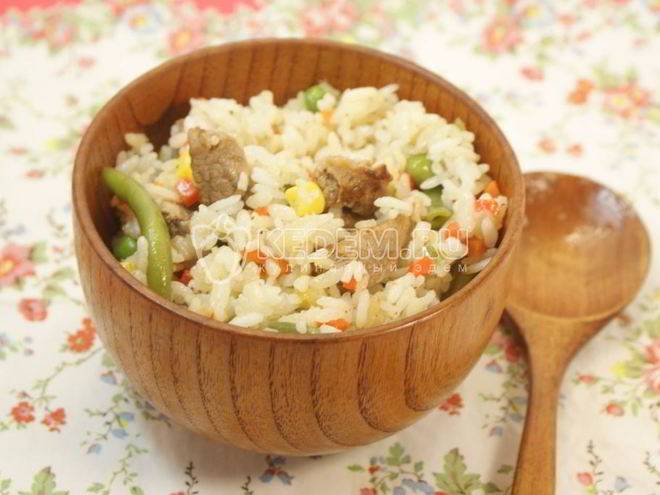 Рецепт риса с мясом конфетти