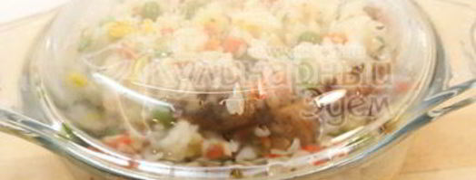 рис с мясом конфетти. Шаг 6