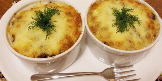 Рис с шампиньонами и индейкой