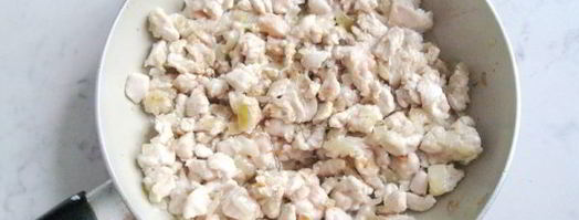 рис с шампиньонами и рубленой курицей. Шаг 7
