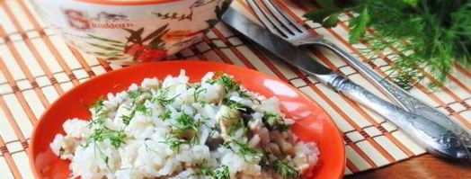 рис с шампиньонами и рубленой курицей. Шаг 11