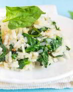 Рис со шпинатом на пару