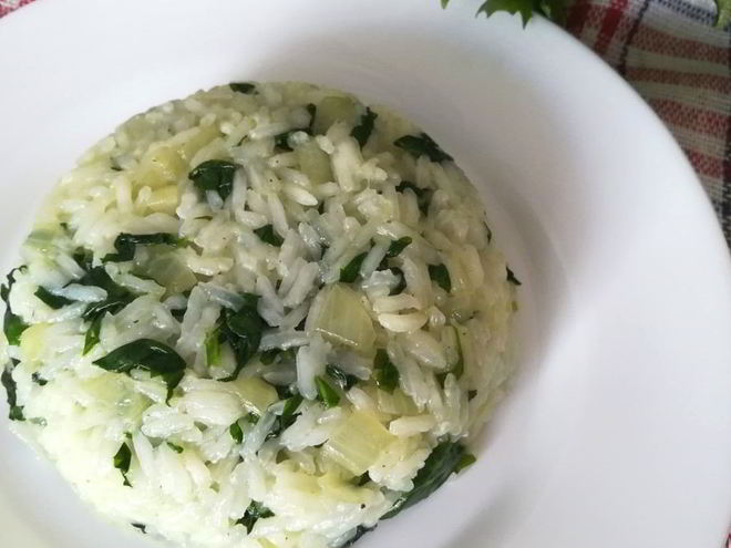 Рецепт риса со шпинатом