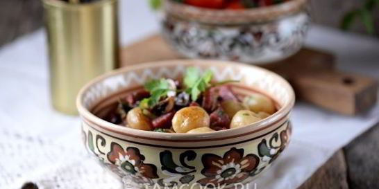 Жареная картошка с колбасой